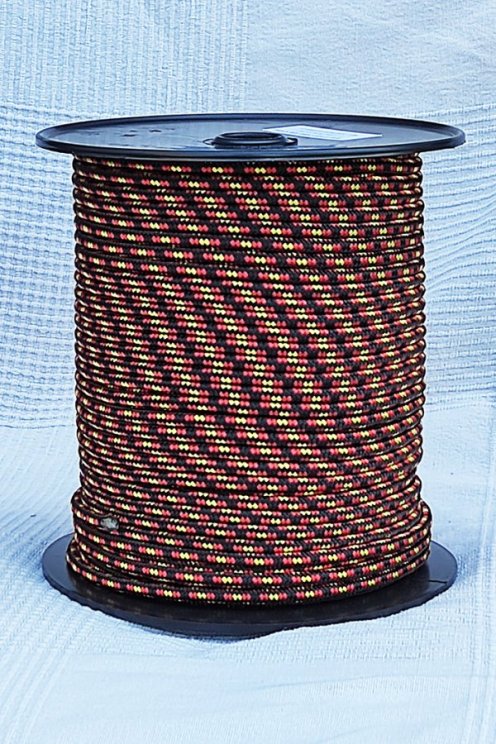 Cuerda yembé reforzada PES 6 mm Negro / España 100 m